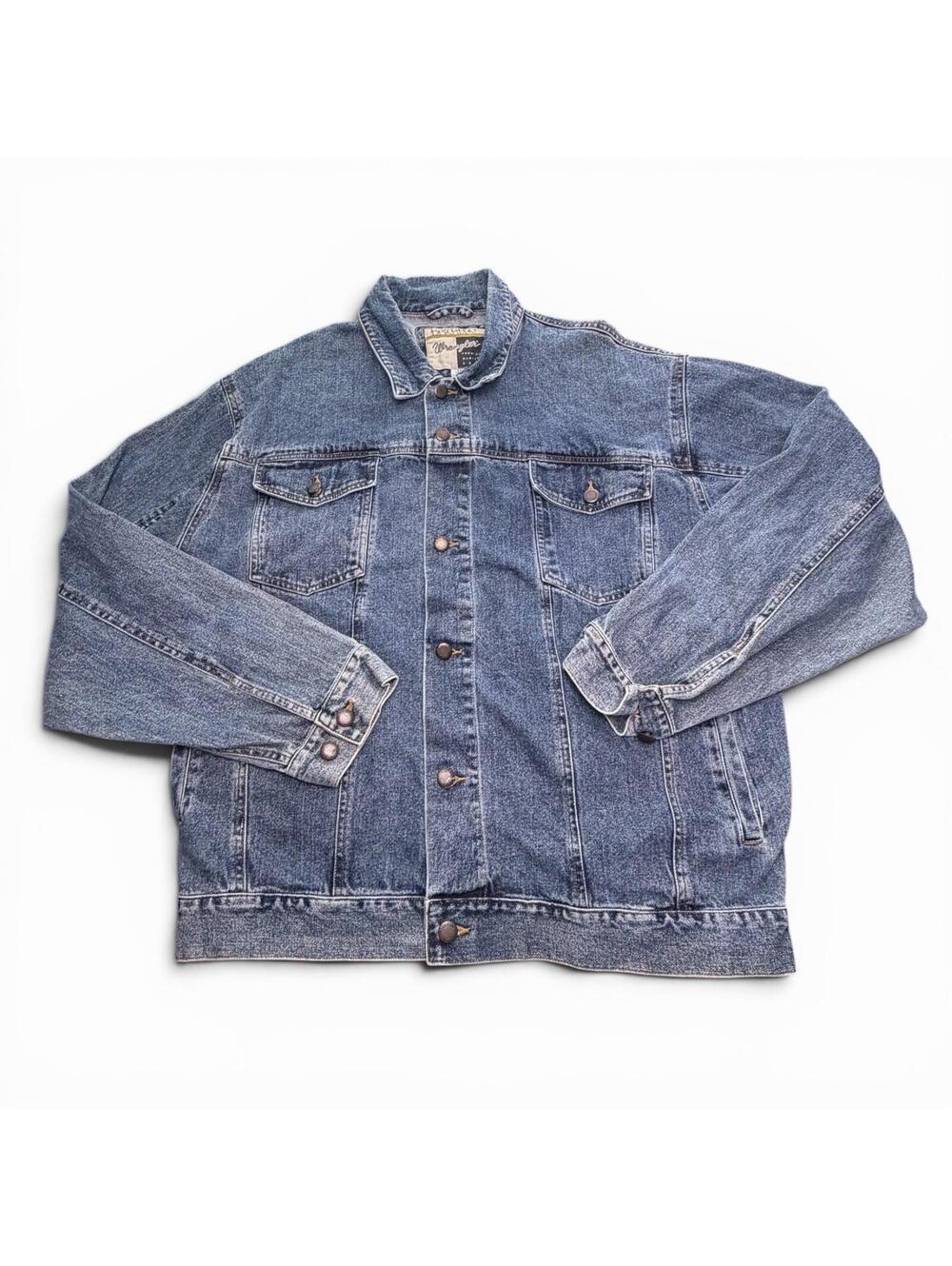Wrangler Denim Jacket Mens XXL Blue Jean Trucker Western Vintage Workwear Y2K